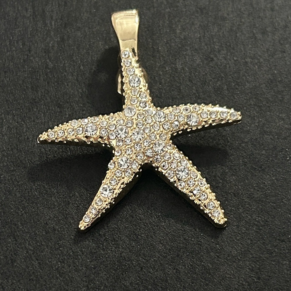 Roman Gold Starfish Pendant with Crystal Accent Stones